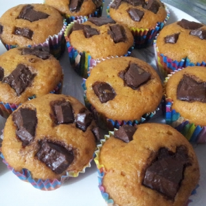 Muffin e Bolo de abóbora com chocolate