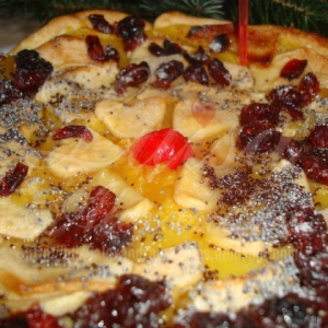 Tarte de Maçã com Cranberries em Recheio de Creme Pasteleiro