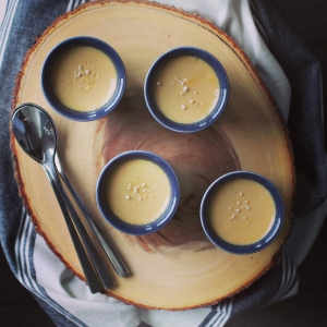 Pots de Crème au Caramel et Fleur de Sel - Potinhos de Creme de Caramelo com Flor de Sal