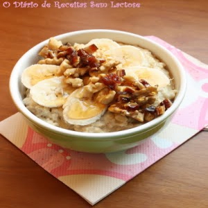 Porridge com Banana, Nozes e Tâmaras