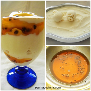 Frozen Yogurt com Calda de Maracujá