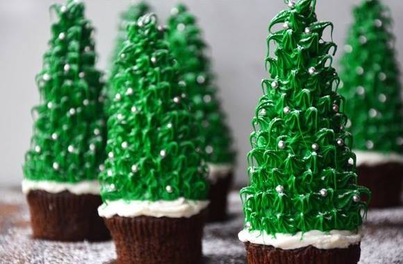 {Inspiração} Cupcakes de árvore de natal