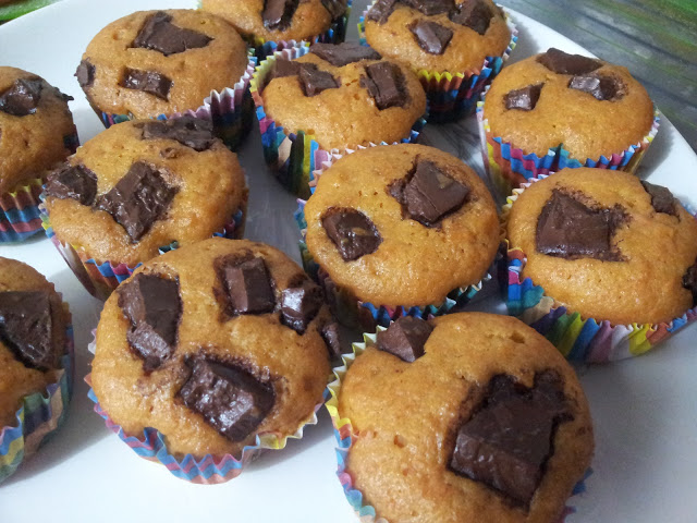 Muffin e Bolo de abóbora com chocolate