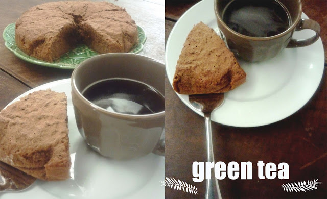 Bolo de Chocolate e Chá Verde/ Chocolate and Green tea  cake