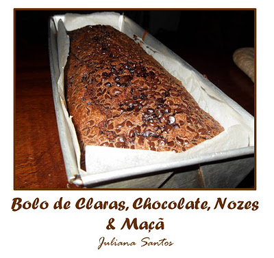 Bolo de Claras, Chocolate, Nozes e Maçã