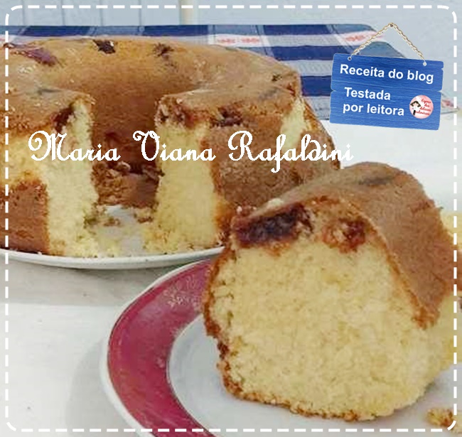 Eu testei receita do blog: A Maria Viana Rafaldini fez o bolo com goiabada