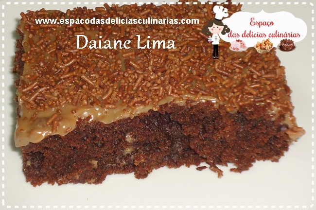 Eu testei receita do blog: Daiane Lima, Bolo de chocolate com brigadeiro