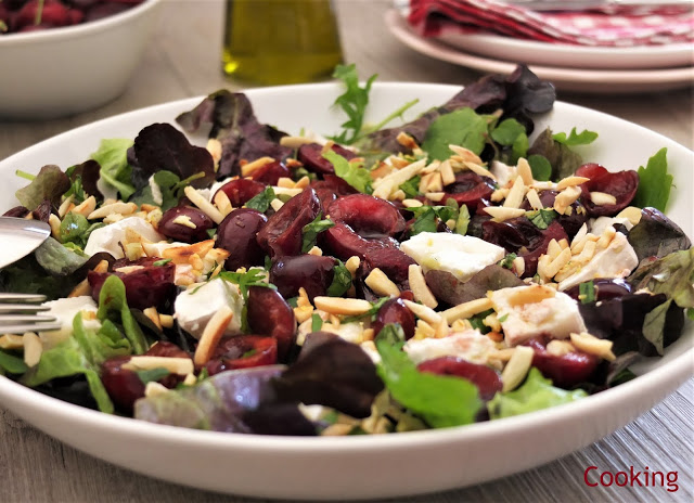 Salada de queijo de cabra e cereja | Chèvre and cherrie salad