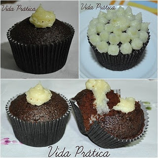 Cupcakes de Chocolate com Recheio de Beijinho