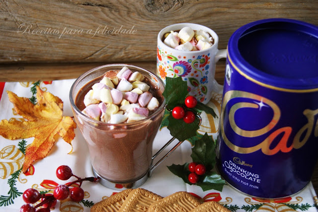 Chocolate quente de Natal com Marshmallows