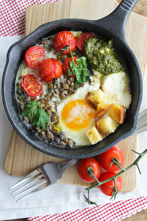 Frigideira de lentilhas com ovos e como reaproveitar bem as sobras dos alimentos