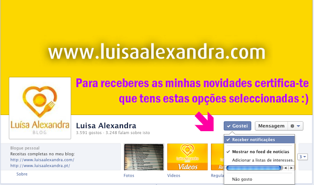 Facebook do Blog Luísa Alexandra