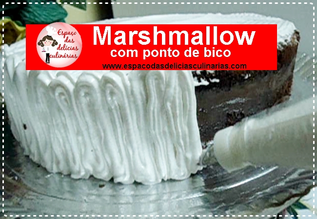 Marshmallow, com ponto de bico de confeitar