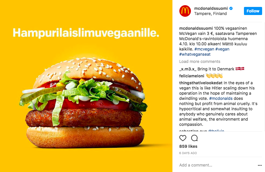 McDonald’s anuncia lançamento de hambúrguer vegano – McVegan