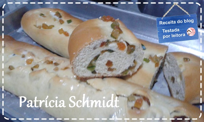 Eu testei receita do blog: Patrícia Schmidt fez o pão de leite condensado com frutas cristalizadas