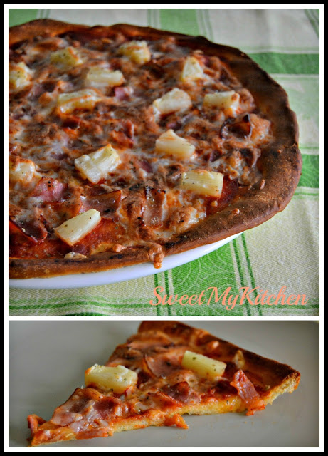 Pizza de bacon e ananás