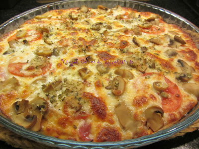 Pizza de Cogumelos, Fiambre e Tomate
