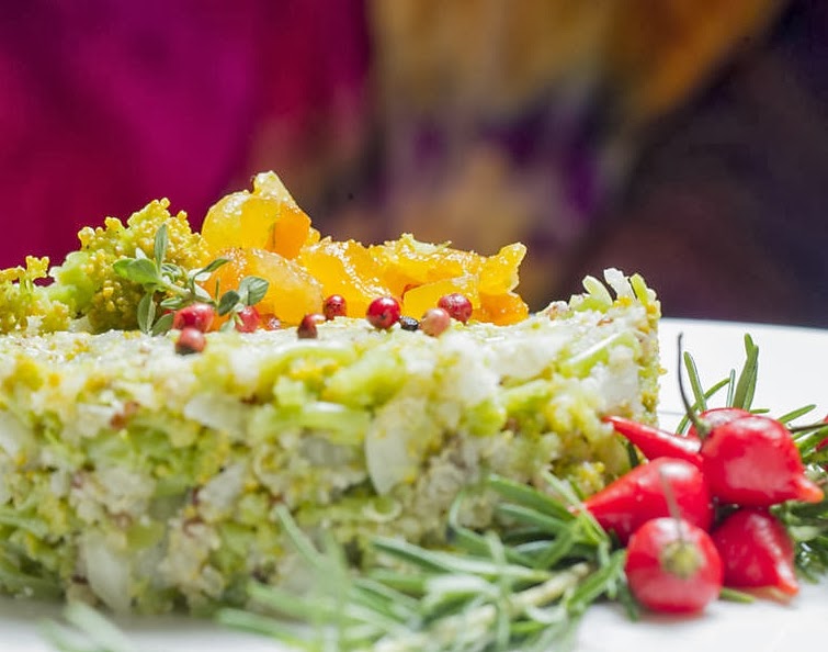 Risoto de Quinoa com Nozes, Brócolis e Damascos (vegana)