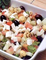 Salada Grega com Cogumelos (vegana)