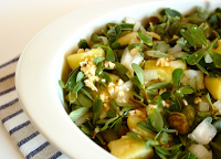 Salada de Batata com Beldroega e Alcaparras (vegana)