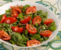 Salada de Rúcula com Tomate (vegana)