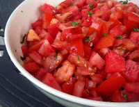 Salada de Tomate com Melancia (vegana)