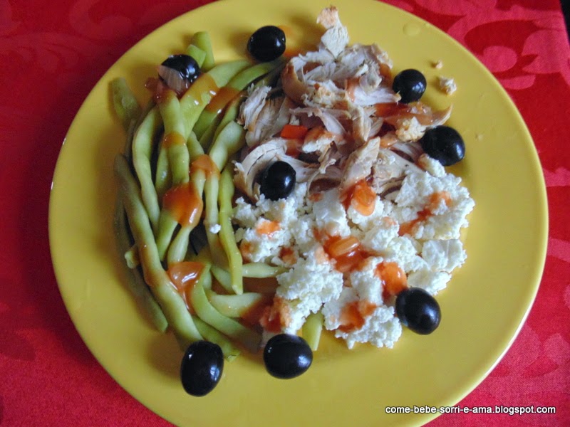 Salada de Frango, Feijão Verde e Requeijão