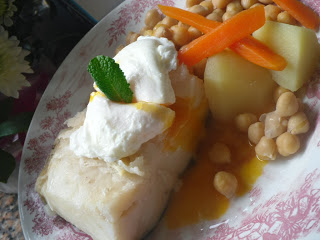 Bacalhau com grão e ovo escalfado- Receitas de bacalhau, parceria Bacalhau Dias