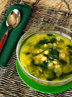 Sopa de Grão-de-Bico com Espinafre (vegana)