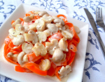 Talharim de cenoura com creme de queijos com (ou sem) cogumelos (calorias reduzidas)