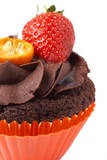 Cupcake de Chocolate com Morango
