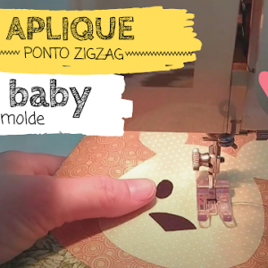 Bordado Leão Baby com Molde - Patch Aplique com ponto zigzag
