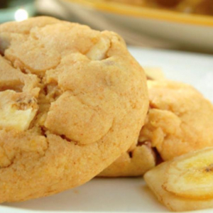 Cookies de banana sem glúten e sem lactose, saudável de nutritivo