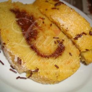 Torta de Abóbora e Requeijão com Recheio de Creme de Cacau e Avelãs