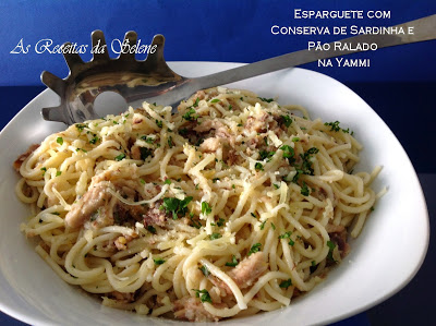 Esparguete com Conserva de Sardinha e Pão Ralado na Yammi