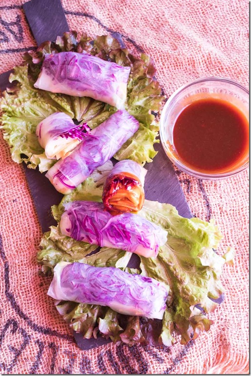 Rollitos vietnamitas com vegetais