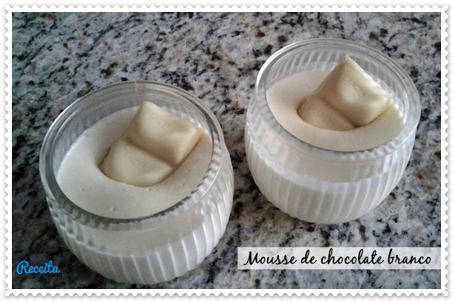 Mousse com chocolate branco c/ 3 ingredientes