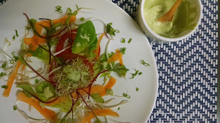 Salada de brotos com cenoura e cebolinha